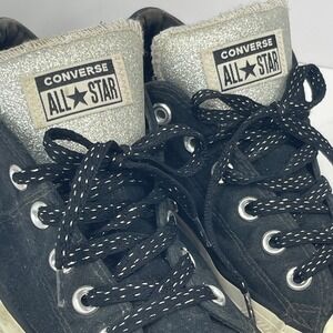 Converse All Star‎ Chuck Taylor Low Top Black Glitter Accent Women Shoes Size 10